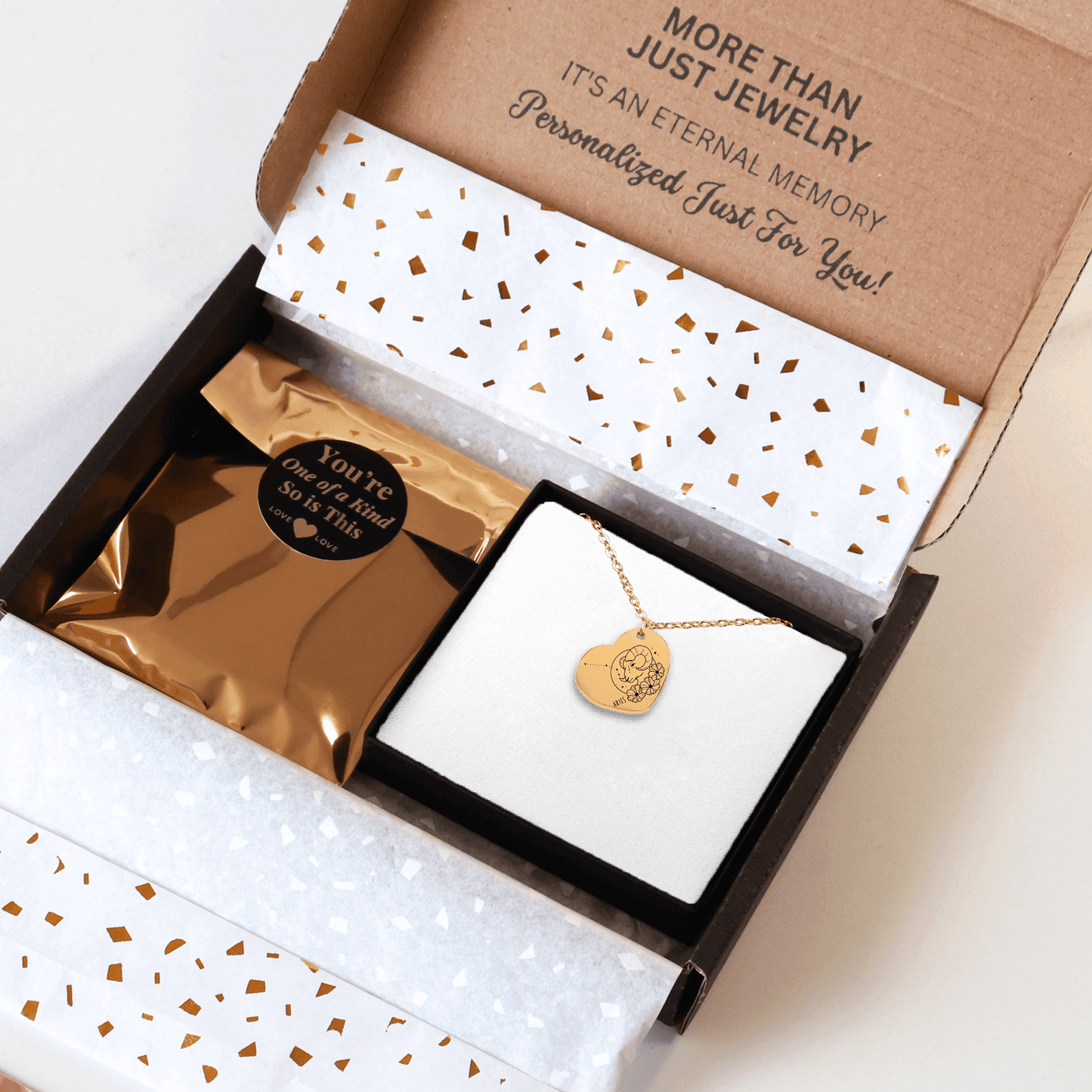 Aries Zodiac Sign Heart Necklace