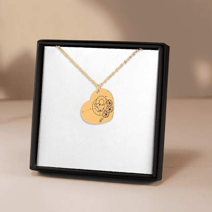 Aries Zodiac Sign Heart Necklace